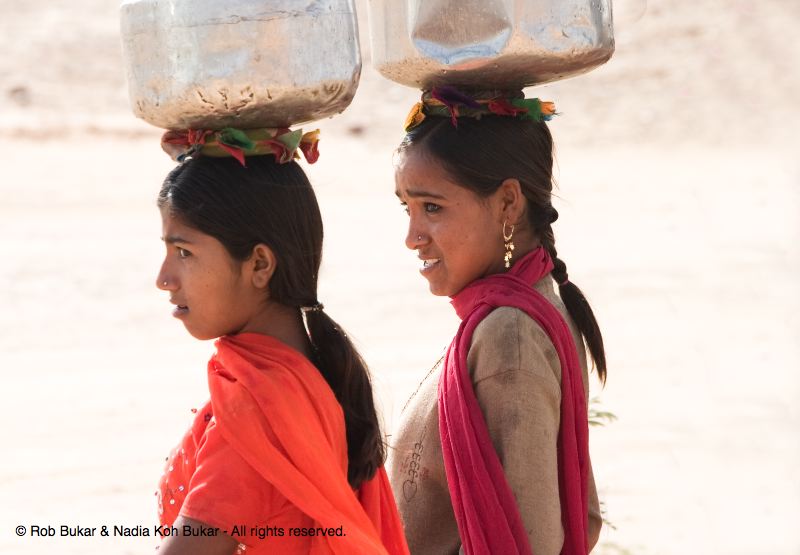 Women Carrying Water Buckets, on the way to Jaisalmer
