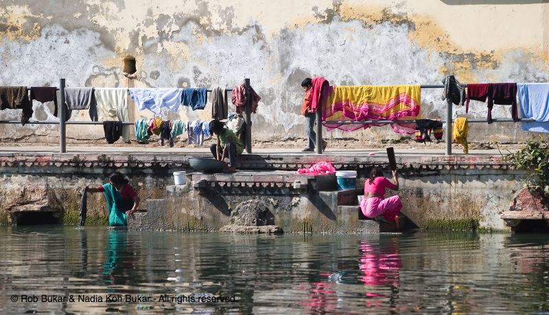 Washing Clothes in Pichola Lake, Udaipur