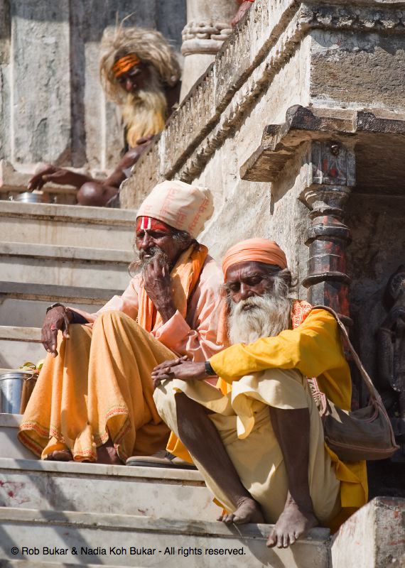 Men Outside Hindu Temple, Udaipur