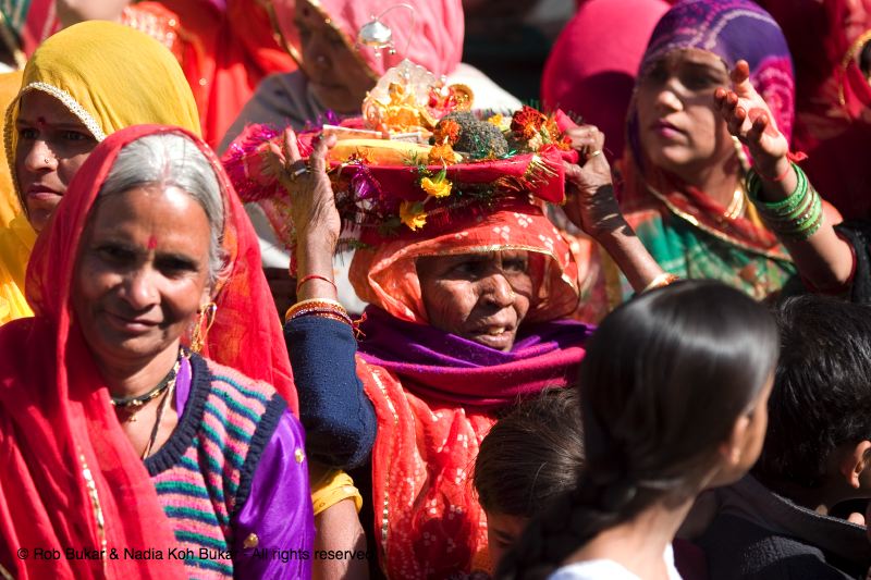 Women in Religious Parade for Lohri, Udaipur