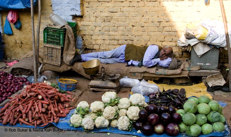 Sleeping Vegetable Vendor, Delhi